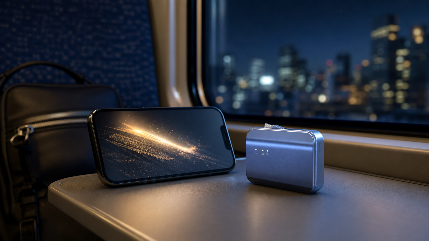 電車内での動画鑑賞でTwin Functionを使うイメージ